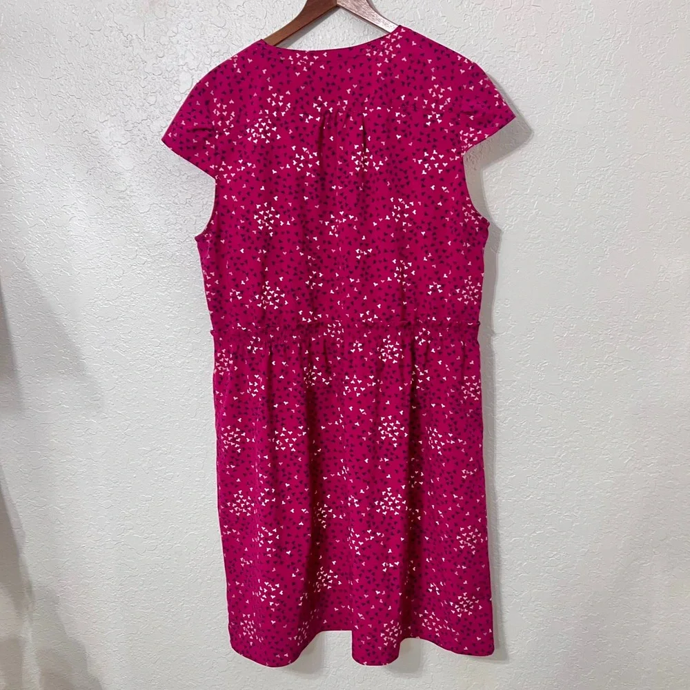 Gap Magenta Pink Heart‎ Print Short Sleeve Elastic Waist Dress XL - Picture 7 of 7